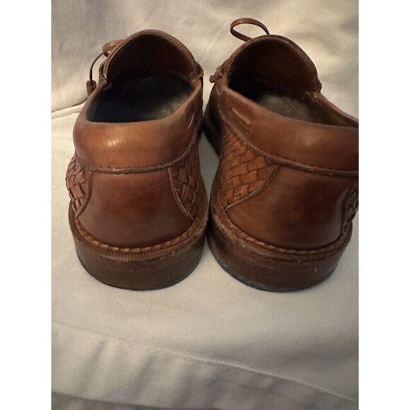 Allen Edmonds WOODSTOCK Men’s 11 EE Brown Leather Moc Toe Kilted Loafers Shoes main image 8